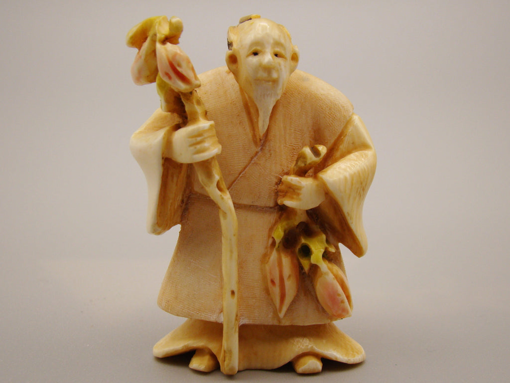 Antique Ivory, Natural Ivory, Ivory Figurine, Mediterranean Ivory, handcarved Ivory, Asien Ivory, Elephant Ivory, Netsuke, Netsuke - Japan, 20th Century