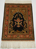 Antique Ozipek Hereke silk wall carpet paradise motif full view CA016
