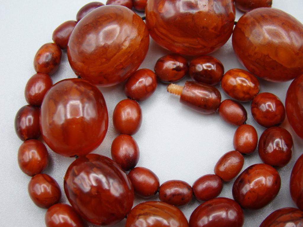 Antique Baltic egg yolk Natural Amber Necklace - Kingdom of Antique Arts
