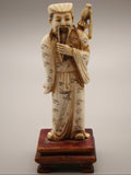 Antique Natural Elephant Ivory Figur - Handcarved - Netsuke Signed - Japan - Kingdom of Antique Arts