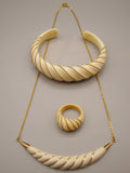 Antique Natural Elephant Ivory Necklace - Pendant - Bracelet - Ring - Set - Kingdom of Antique Arts