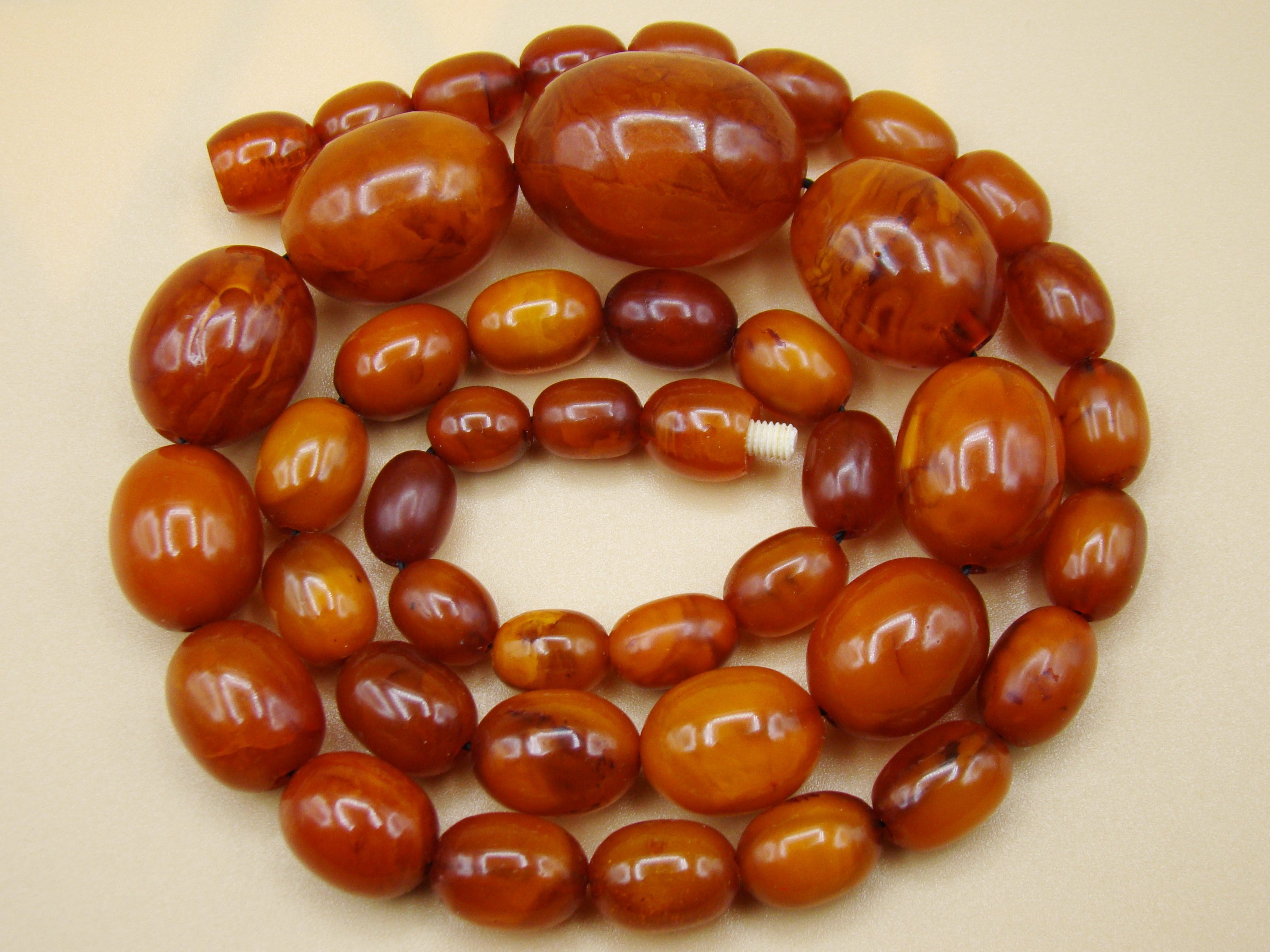 Antique Baltic egg yolk Natural Amber Necklace - Kingdom of Antique Arts