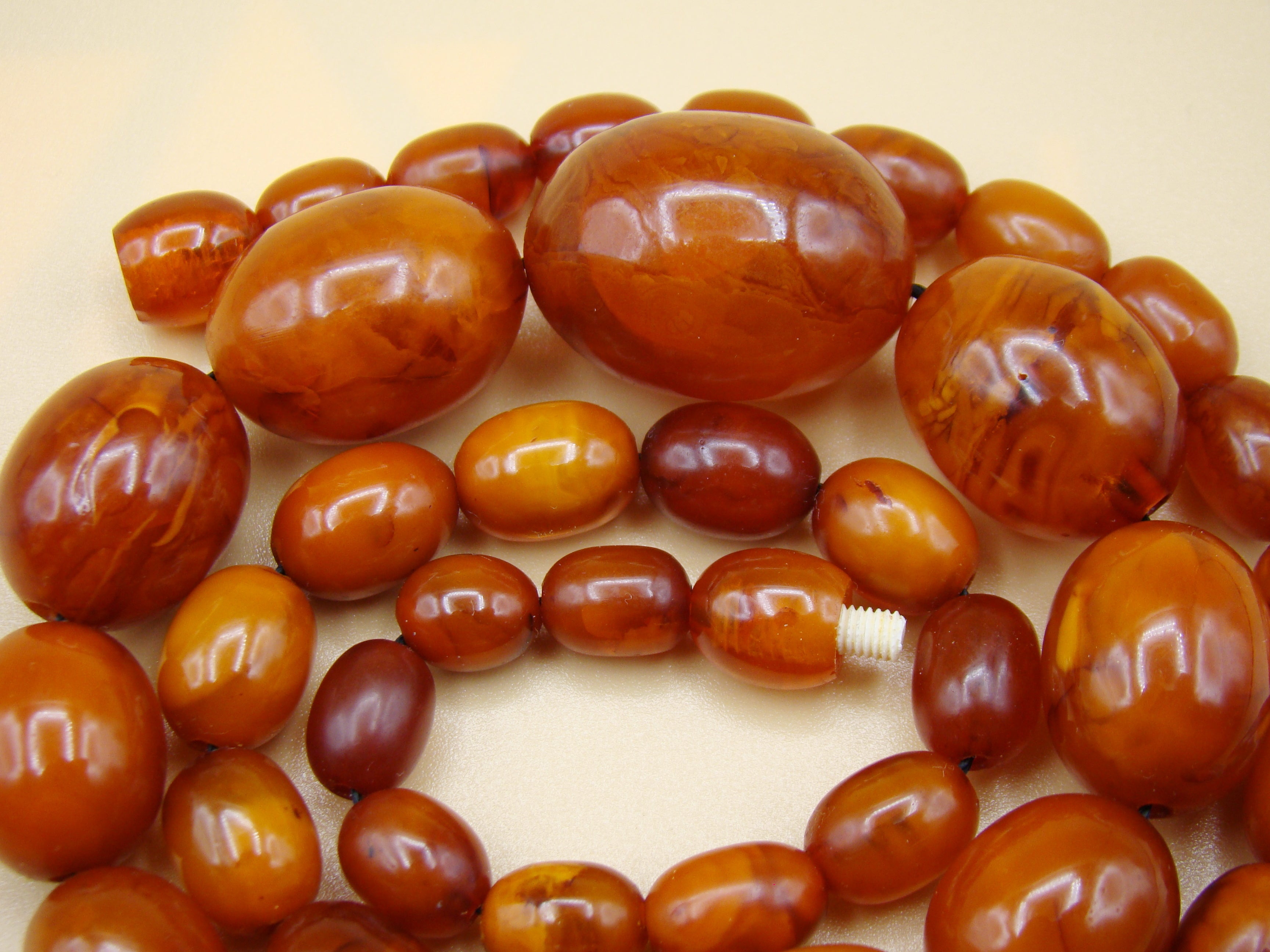 Antique Baltic egg yolk Natural Amber Necklace - Kingdom of Antique Arts