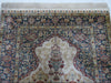Antique signed Hereke silk wall carpet mosque architecture detail multicolor CA017