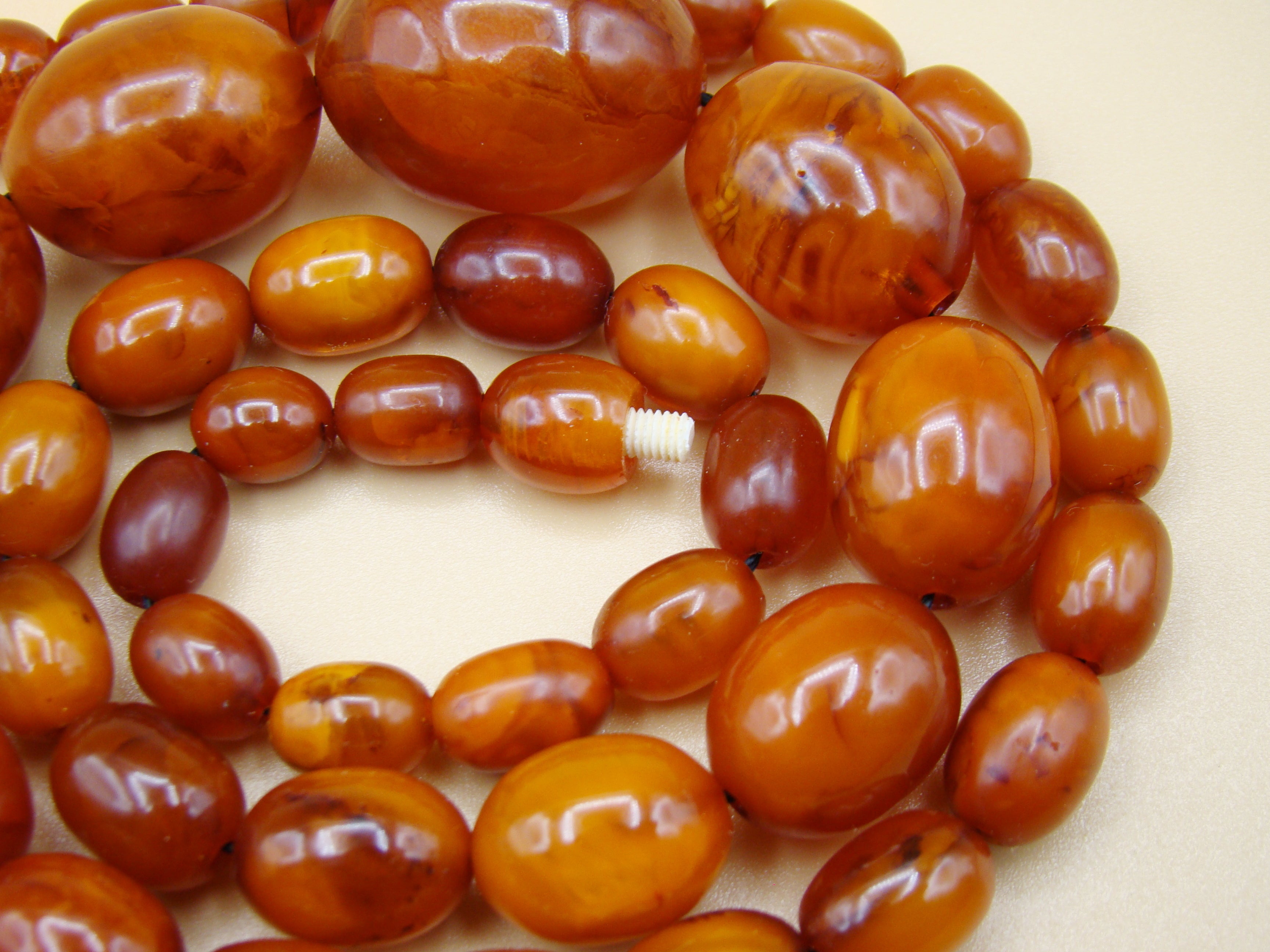 Antique Baltic egg yolk Natural Amber Necklace - Kingdom of Antique Arts