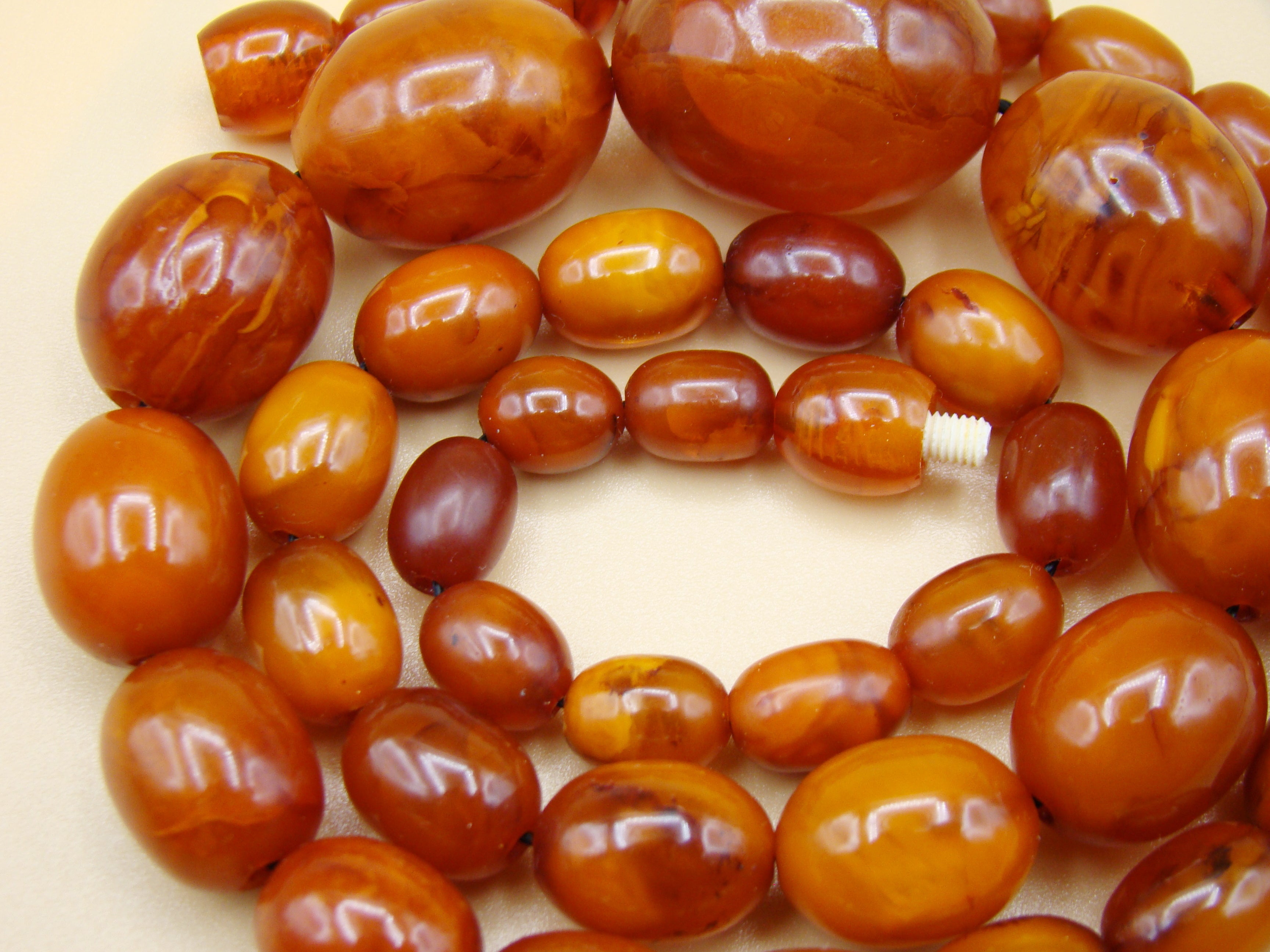 Antique Baltic egg yolk Natural Amber Necklace - Kingdom of Antique Arts