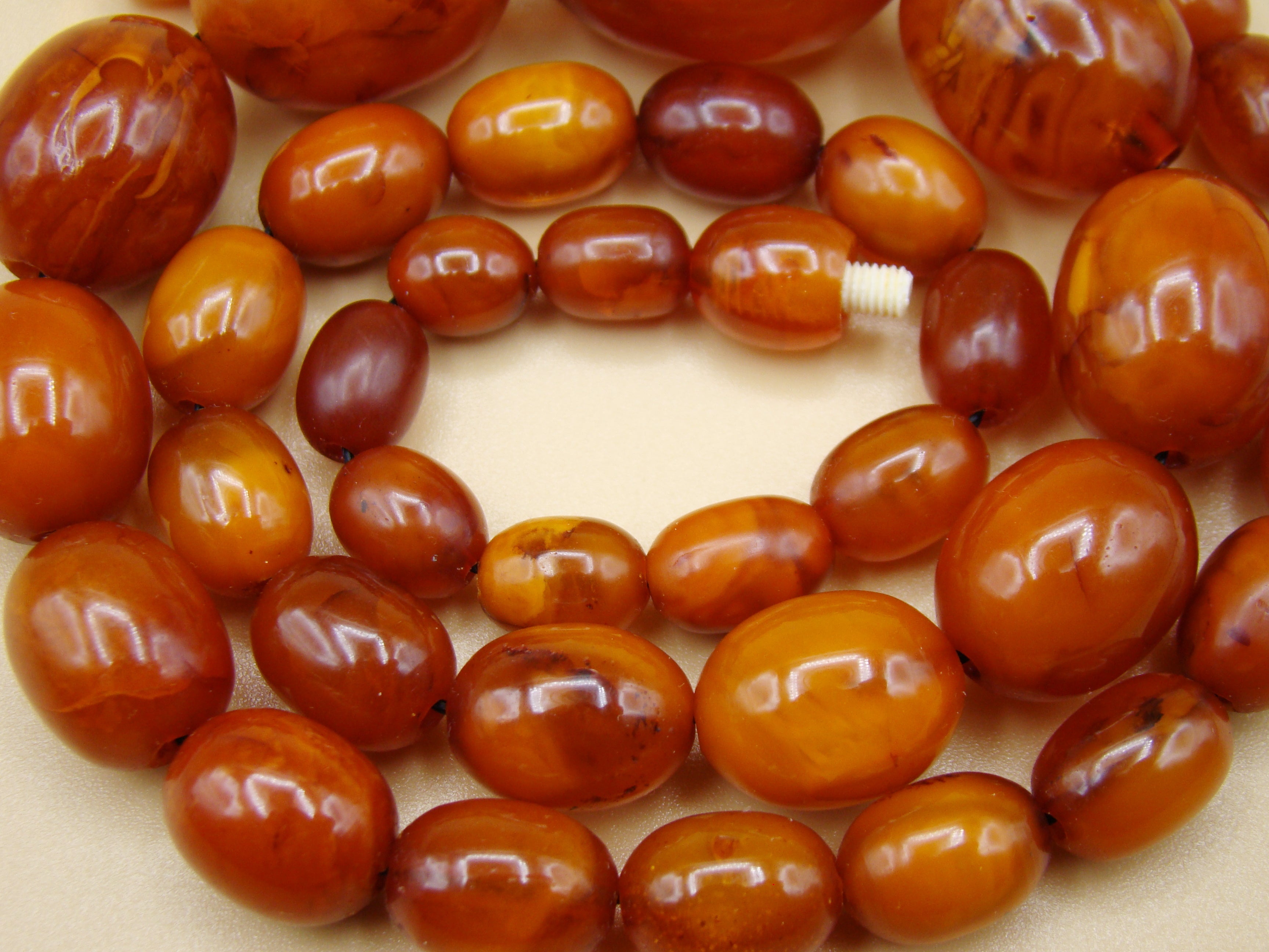 Antique Baltic egg yolk Natural Amber Necklace - Kingdom of Antique Arts