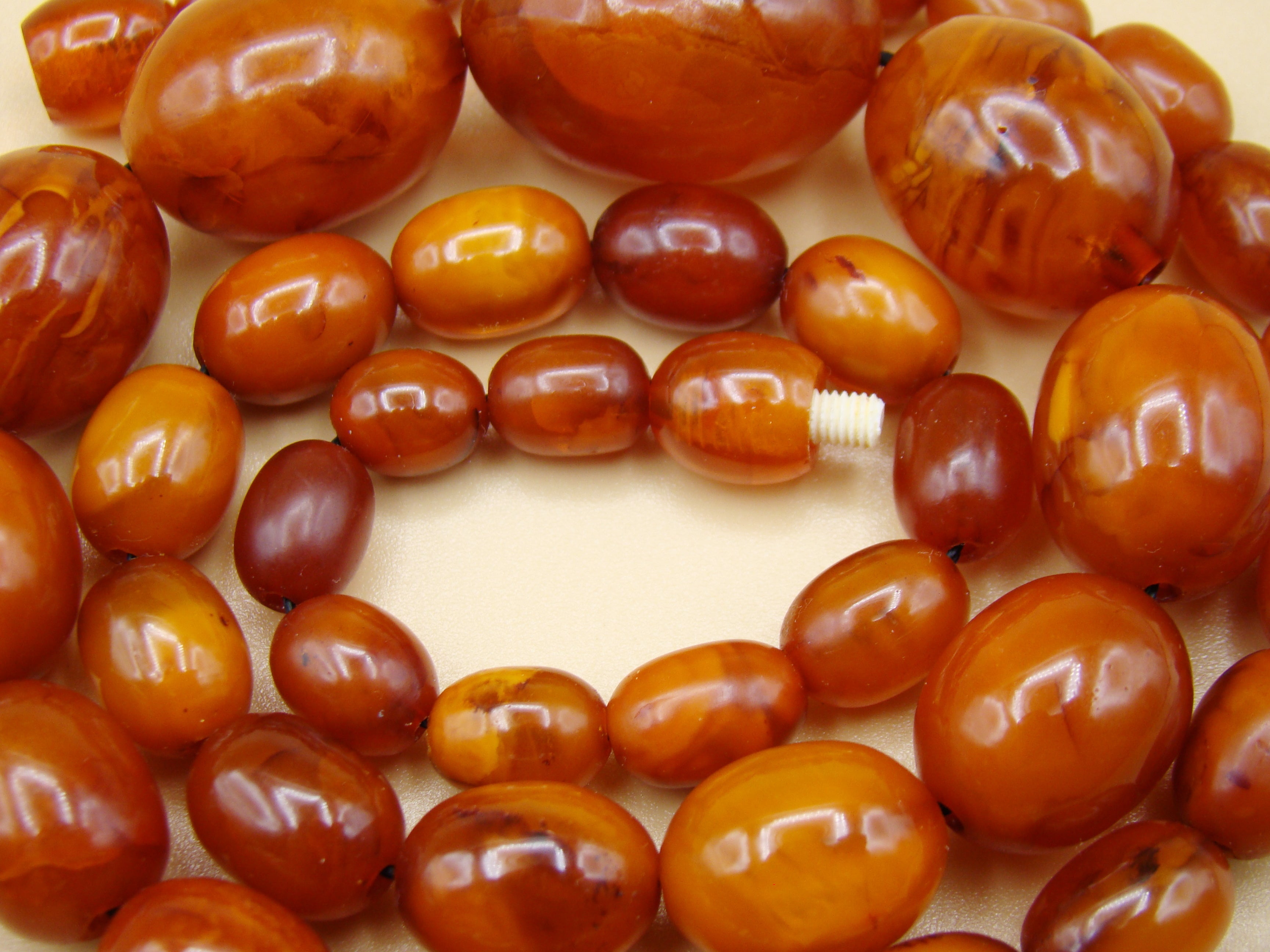 Antique Baltic egg yolk Natural Amber Necklace - Kingdom of Antique Arts