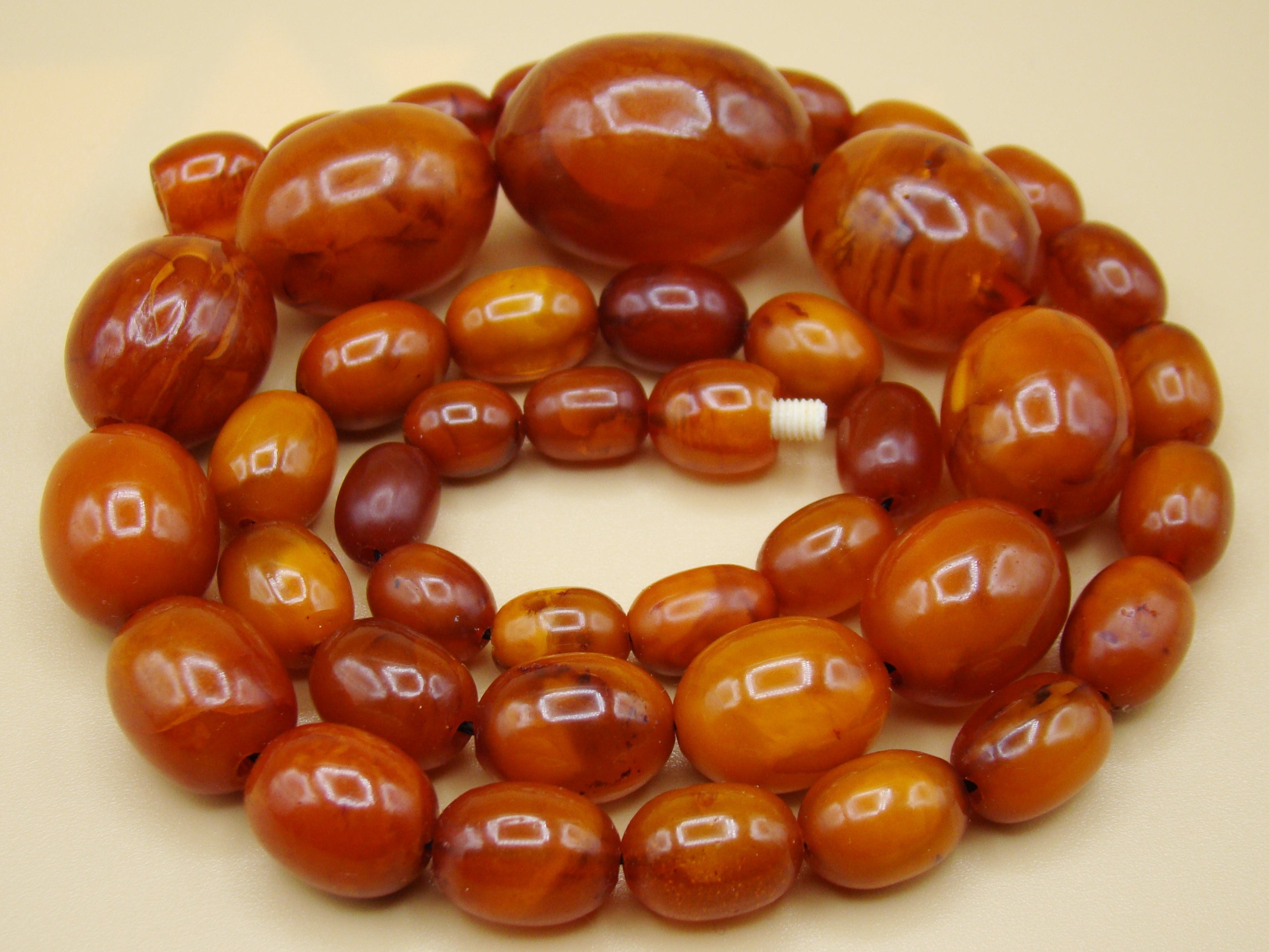 Antique Baltic egg yolk Natural Amber Necklace - Kingdom of Antique Arts