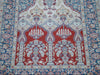 Antique signed Hereke silk wall carpet border detail multicolor CA017