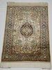 Antique Oriental silk wall carpet floral design full view CA018