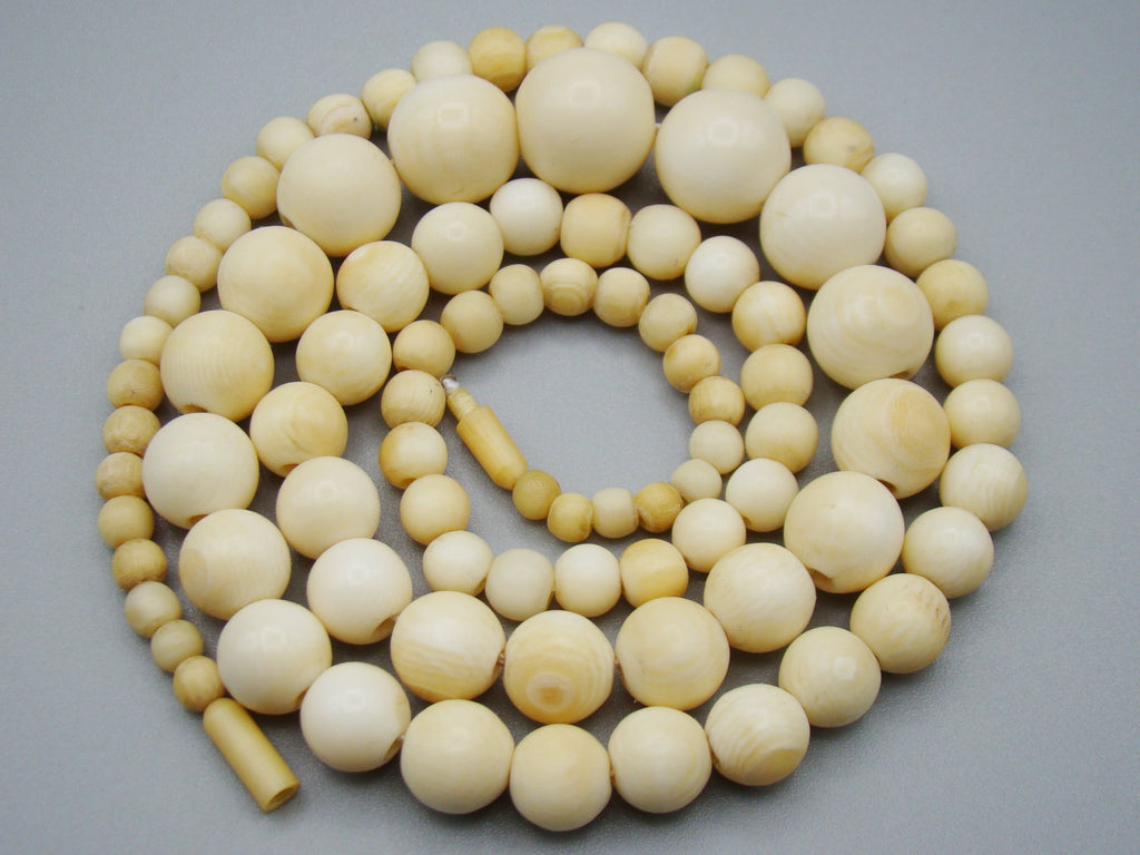 Antique Natural Elephant Ivory Necklace - Kingdom of Antique Arts