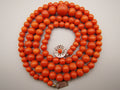 antique coral, natural coral, undyed coral, dark red coral, blood red coral, Italian coral, pacific coral, Sardinian Coral, Coral beads, Coral Rosary beads, Coral chain, Coral necklace, sea coral, aka coral, 14 karat gold clasp