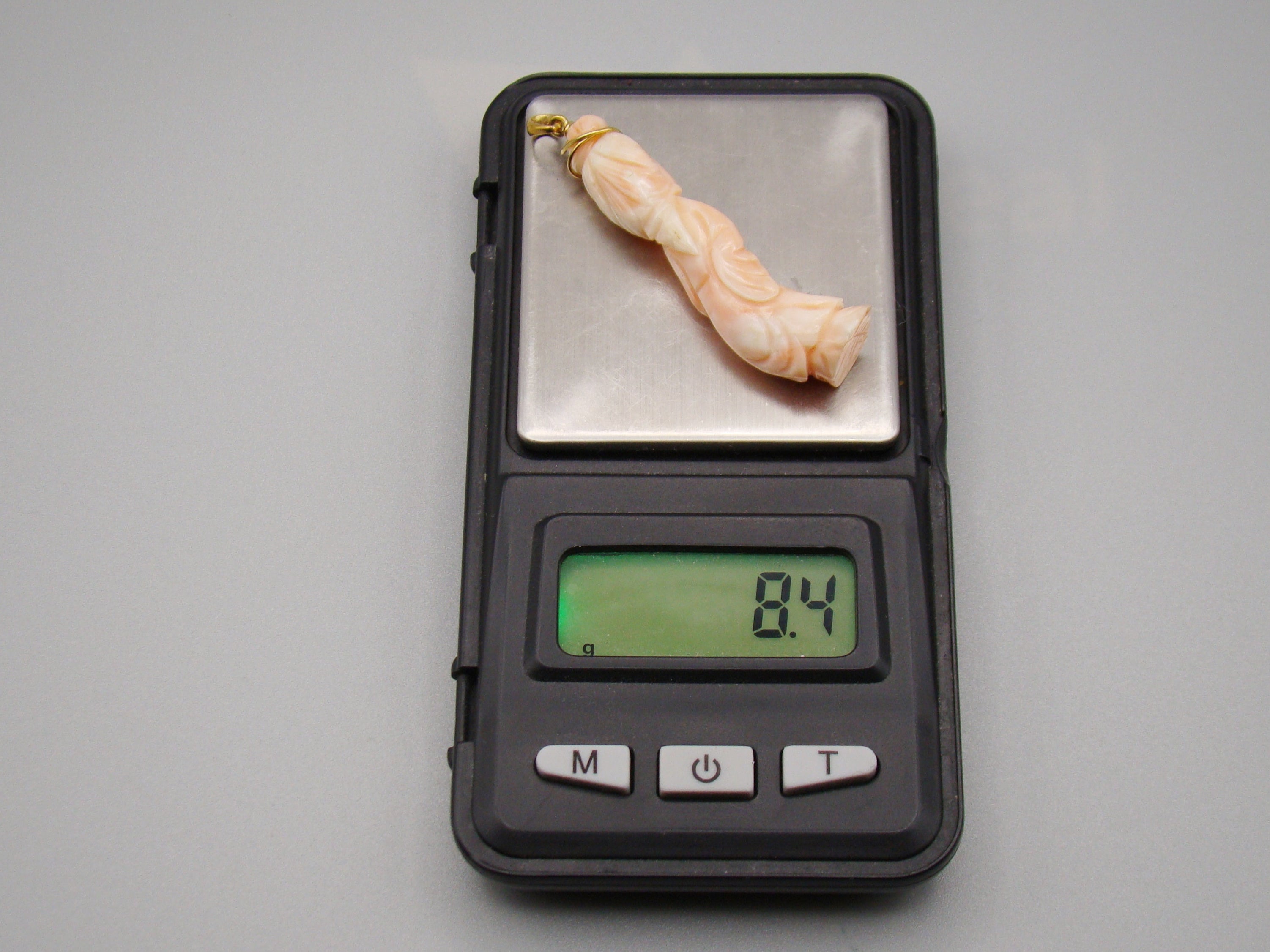 Antique Natural Undyed Salmon Coral Pendant - Kingdom of Antique Arts