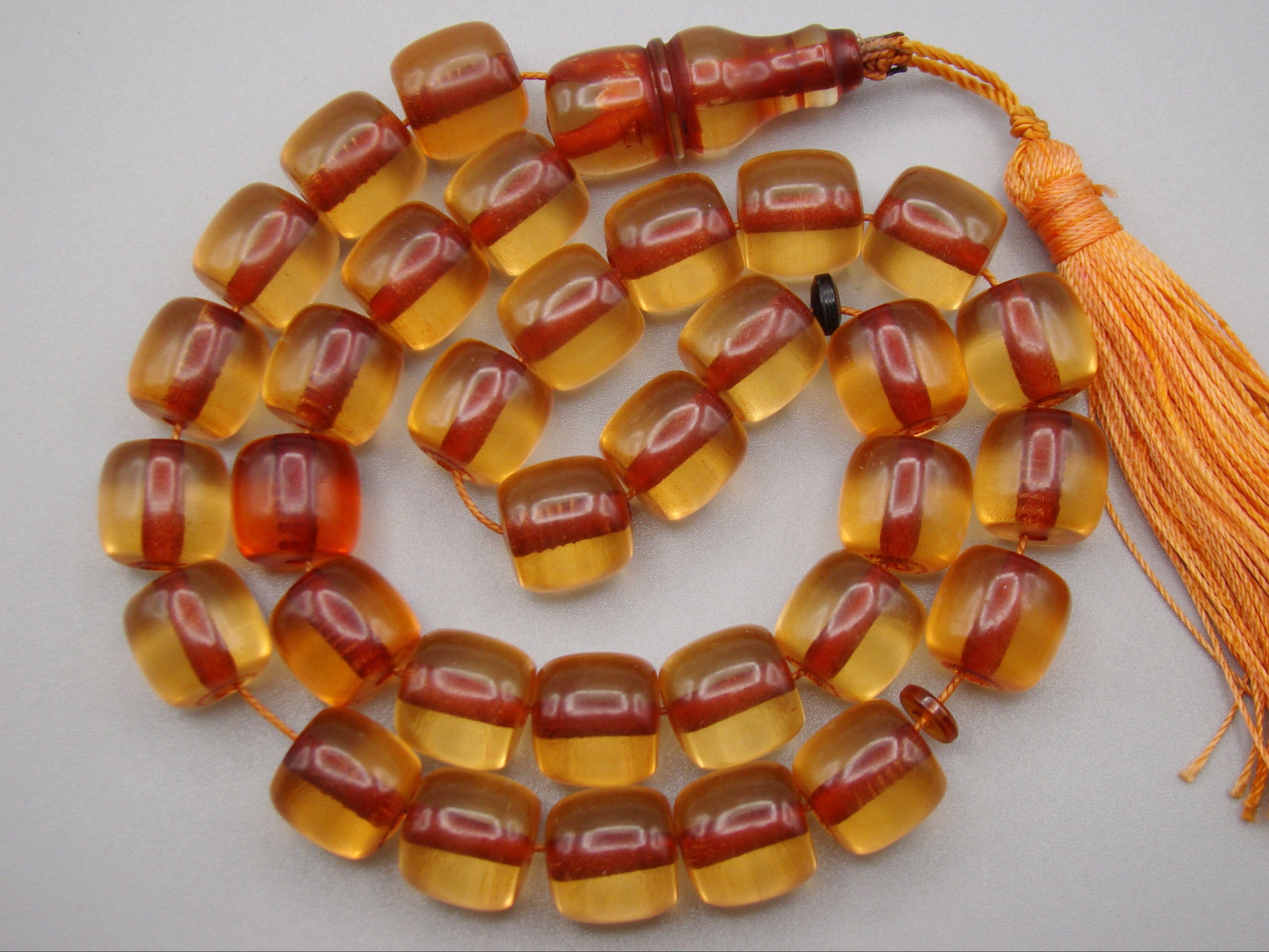 Antique Beautiful Bakelite Amber Rosary beads - Kingdom of Antique Arts