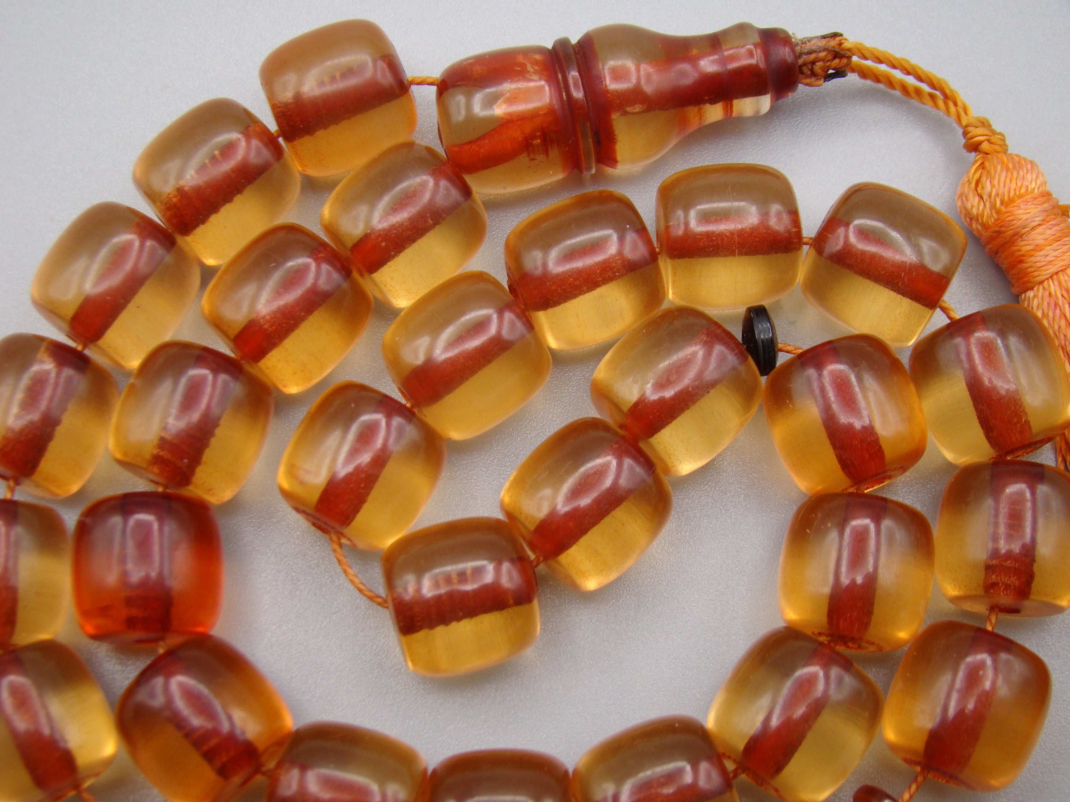 Antique Beautiful Bakelite Amber Rosary beads - Kingdom of Antique Arts