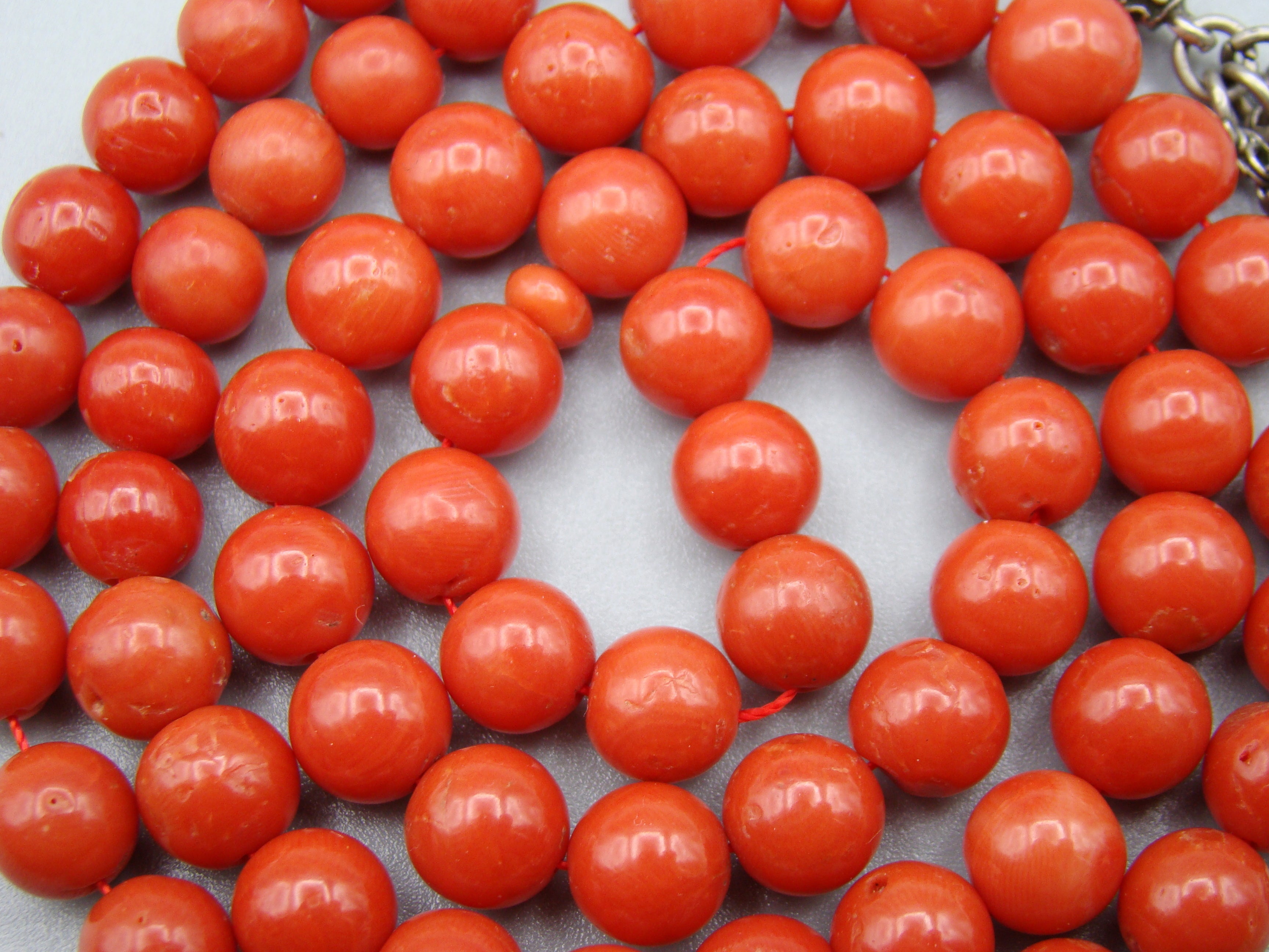 Antique Natural Undyed Dark Aka Blood Red Coral Rosary - Kingdom of Antique Arts