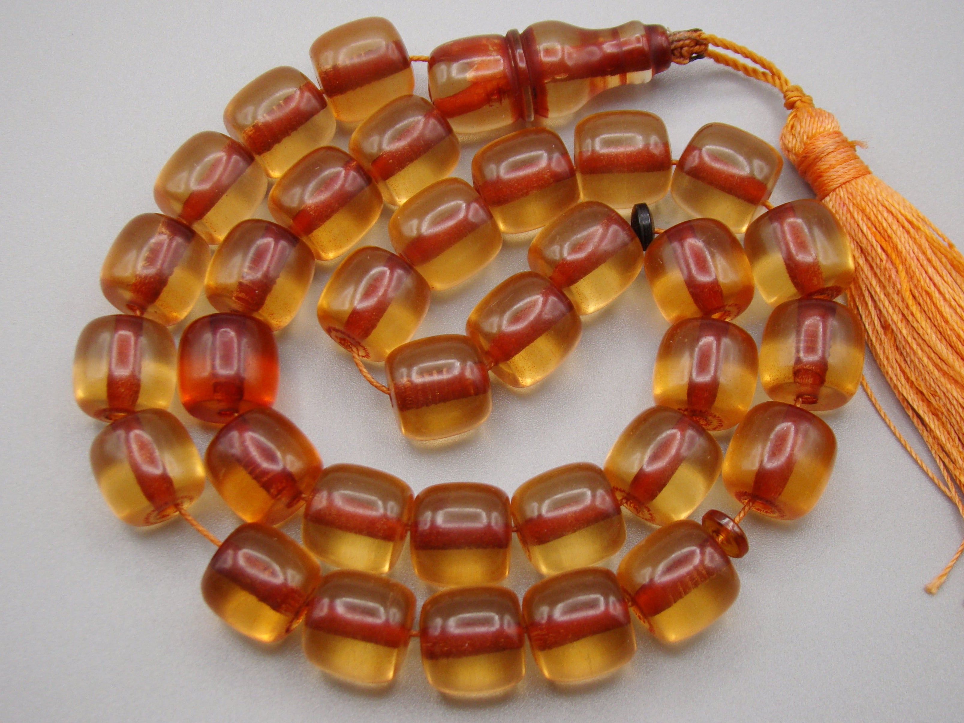 Antique Beautiful Bakelite Amber Rosary beads - Kingdom of Antique Arts