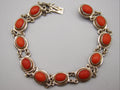 Antique Natural Undyed Red Coral Bracelet - Sterling Silver - Kingdom of Antique Arts