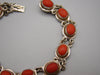 Antique Natural Undyed Red Coral Bracelet - Sterling Silver - Kingdom of Antique Arts
