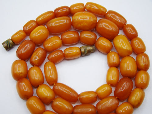 Antique Baltic egg yolk Natural Amber Necklace - Kingdom of Antique Arts