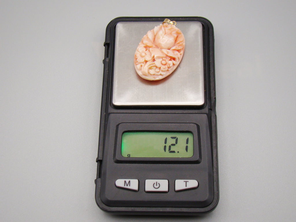 Antique Natural Undyed Momo Salmon Coral Cameo - Kingdom of Antique Arts