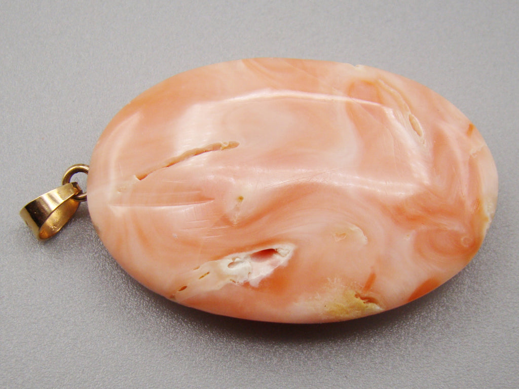 Antique Natural Undyed Momo Salmon Coral Cameo - Kingdom of Antique Arts
