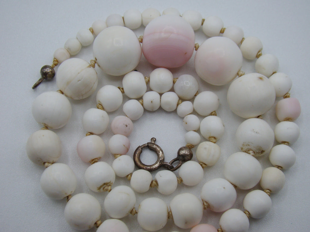Antique Natural Undyed White Angel Skin Coral Necklace - Kingdom of Antique Arts