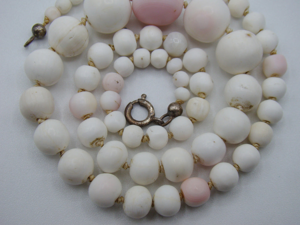 Antique Natural Undyed White Angel Skin Coral Necklace - Kingdom of Antique Arts