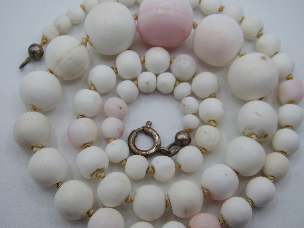 Antique Natural Undyed White Angel Skin Coral Necklace - Kingdom of Antique Arts