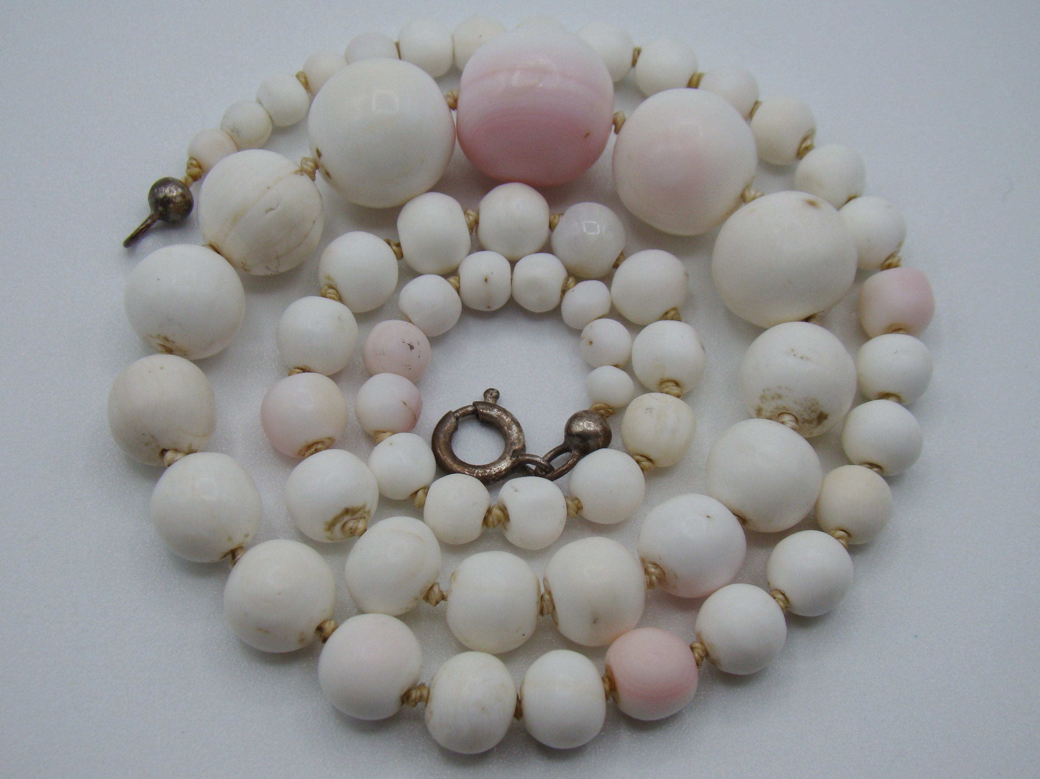 Antique Natural Undyed White Angel Skin Coral Necklace - Kingdom of Antique Arts