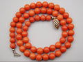 antique coral, natural coral, undyed coral, dark red coral, blood red coral, Italian coral, pacific coral, Sardinian Coral, Coral beads, Coral Rosary beads, Coral chain, Coral necklace, sea coral, aka coral, 2 strand chain, Silver 925 gold clasp