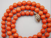 antique coral, natural coral, undyed coral, dark red coral, blood red coral, Italian coral, pacific coral, Sardinian Coral, Coral beads, Coral Rosary beads, Coral chain, Coral necklace, sea coral, aka coral, 2 strand chain, Silver 925 gold clasp