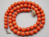 antique coral, natural coral, undyed coral, dark red coral, blood red coral, Italian coral, pacific coral, Sardinian Coral, Coral beads, Coral Rosary beads, Coral chain, Coral necklace, sea coral, aka coral, 2 strand chain, Silver 925 gold clasp