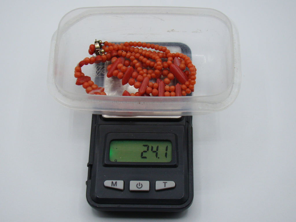 Antique Natural Undyed Orange Coral Necklace - Kingdom of Antique Arts