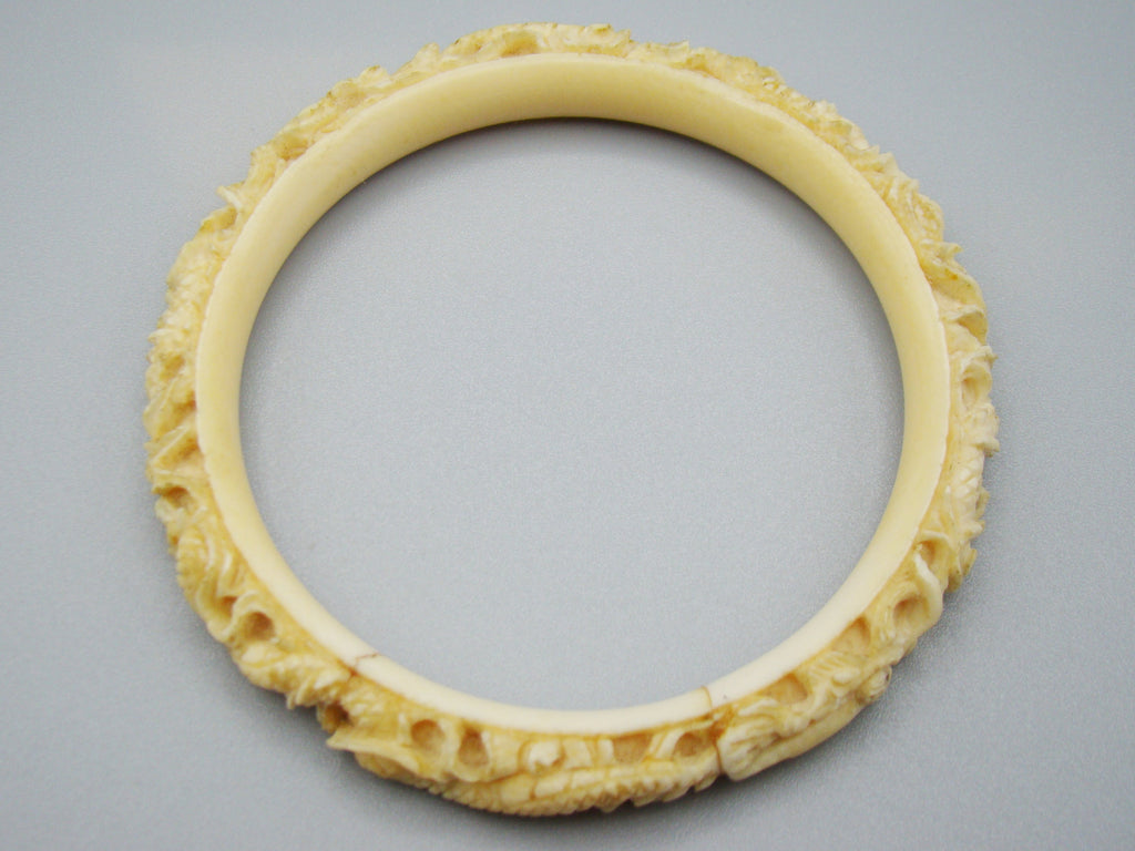 Antique Ivory, Natural Ivory, Ivory Bracelet, Mediterranean Ivory, handcarved Ivory, Asien Ivory, Elephant Ivory