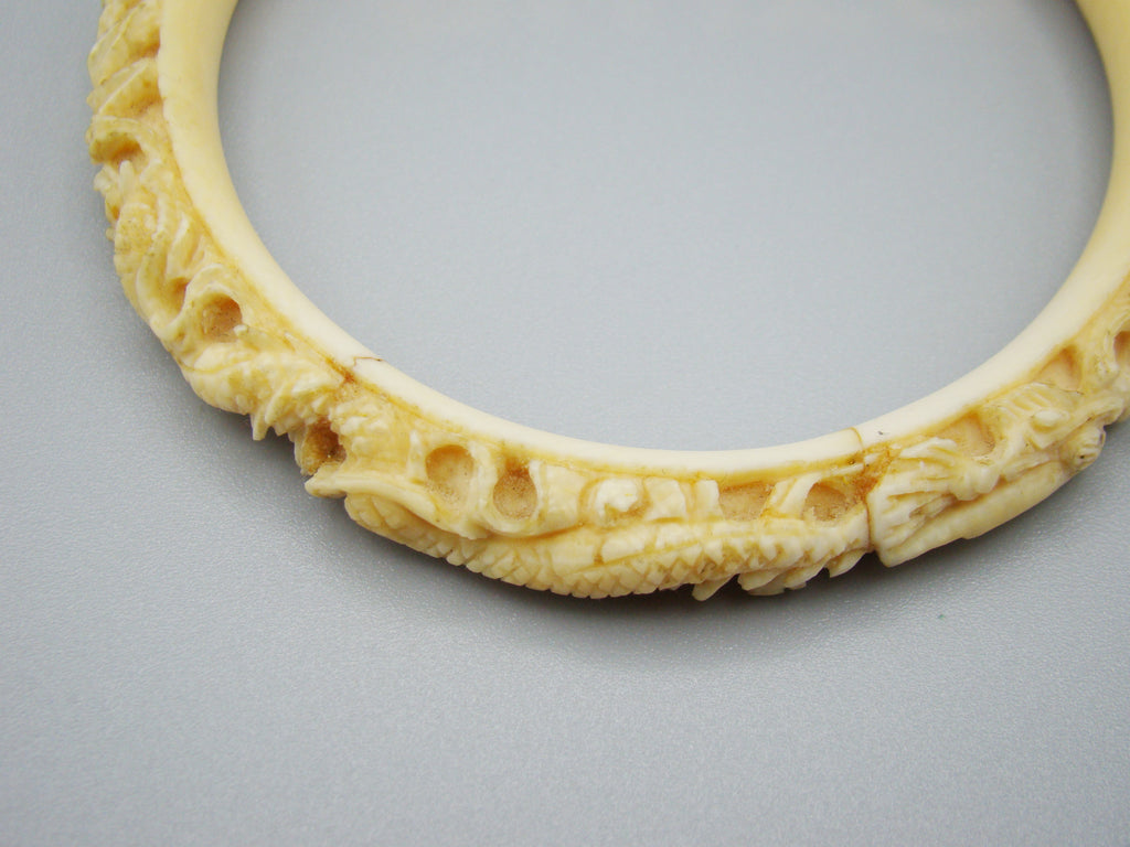 Antique Ivory, Natural Ivory, Ivory Bracelet, Mediterranean Ivory, handcarved Ivory, Asien Ivory, Elephant Ivory
