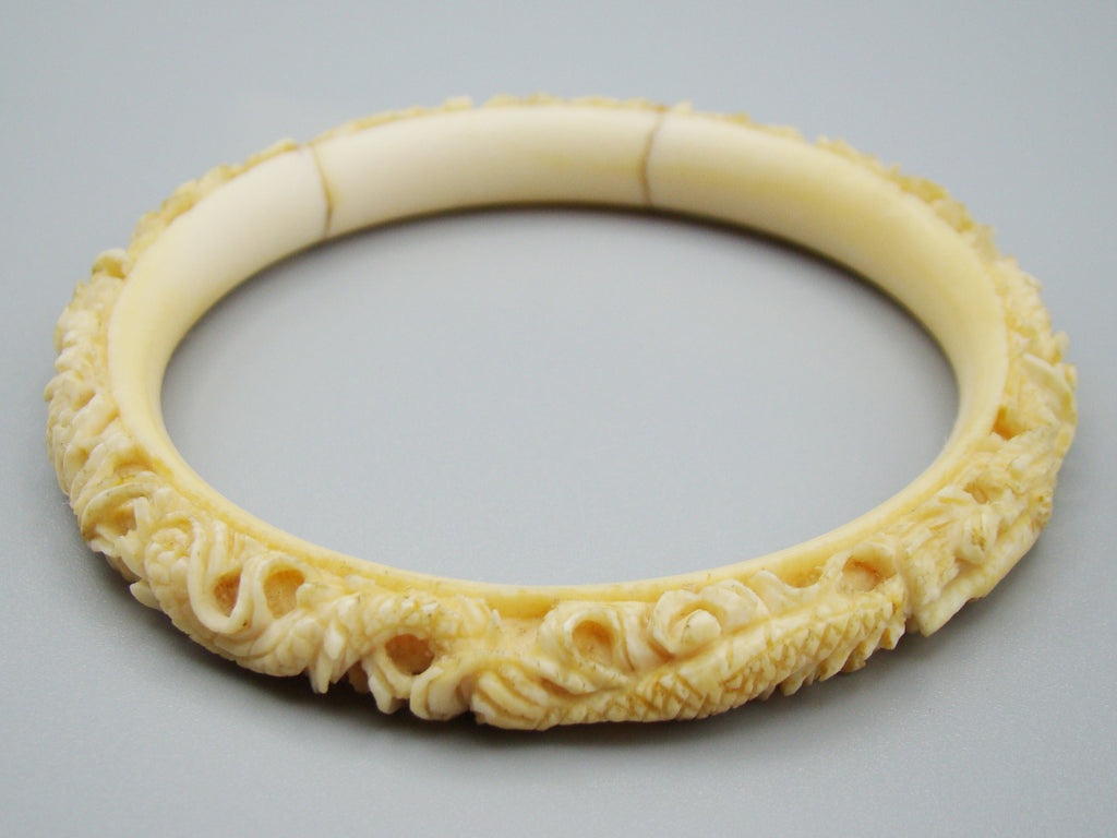 Antique Ivory, Natural Ivory, Ivory Bracelet, Mediterranean Ivory, handcarved Ivory, Asien Ivory, Elephant Ivory