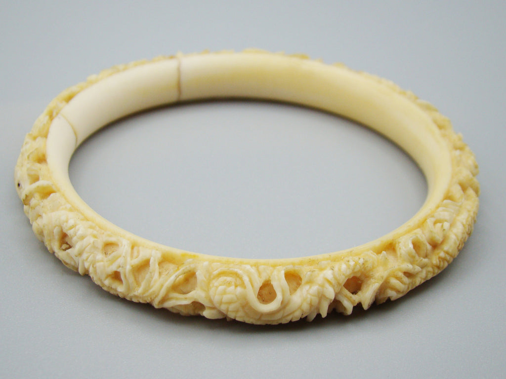Antique Ivory, Natural Ivory, Ivory Bracelet, Mediterranean Ivory, handcarved Ivory, Asien Ivory, Elephant Ivory