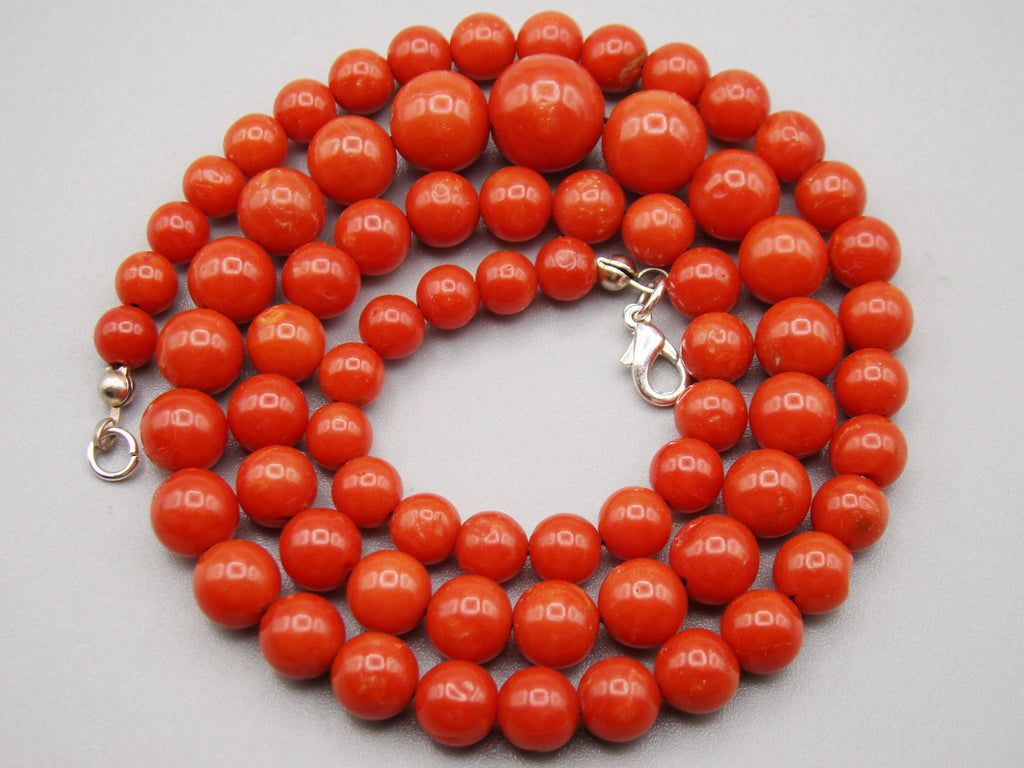 Antique Natural Undyed Mediterranean Aka Red Coral Necklace - Kingdom of Antique Arts