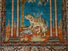 Antique Turkish Hereke Silk Wall Carpet – Tiger Motif, Authentic Original, Guaranteed by Kingdom of Antique Arts