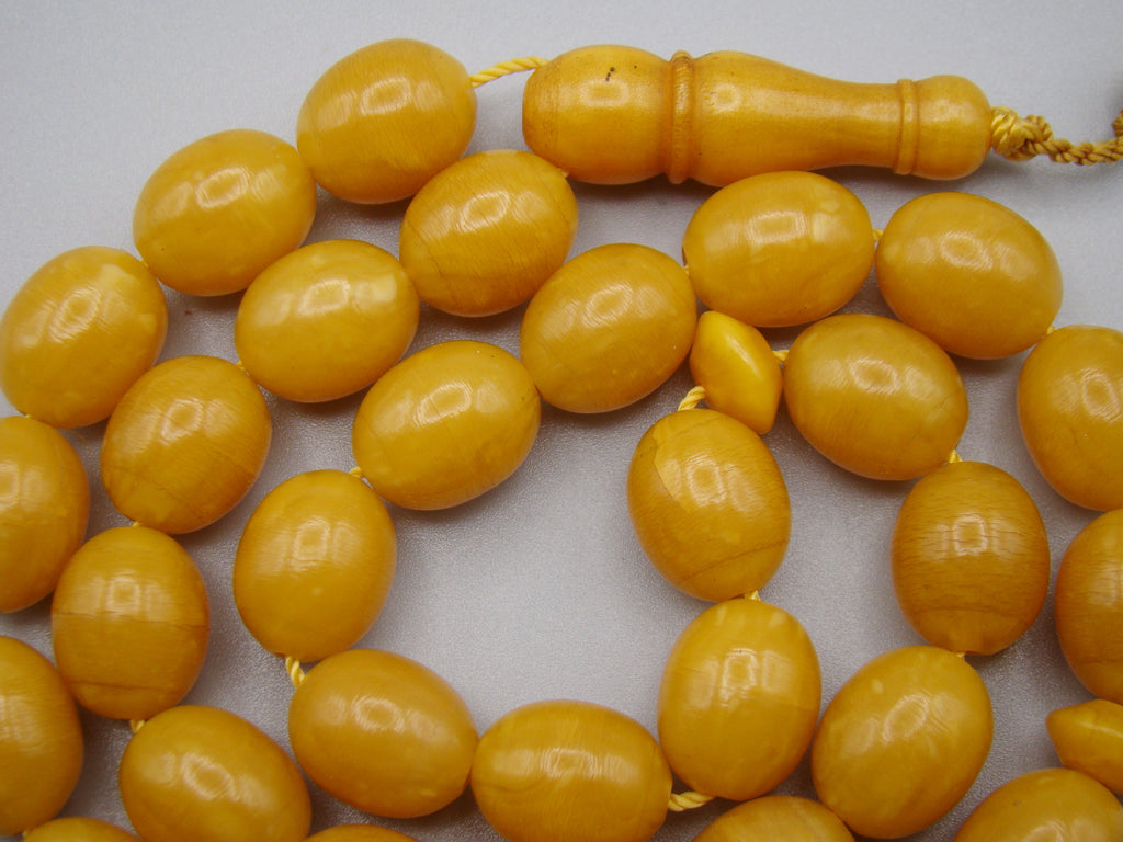 Antique Beautiful Bakelite Amber Rosary beads - Kingdom of Antique Arts