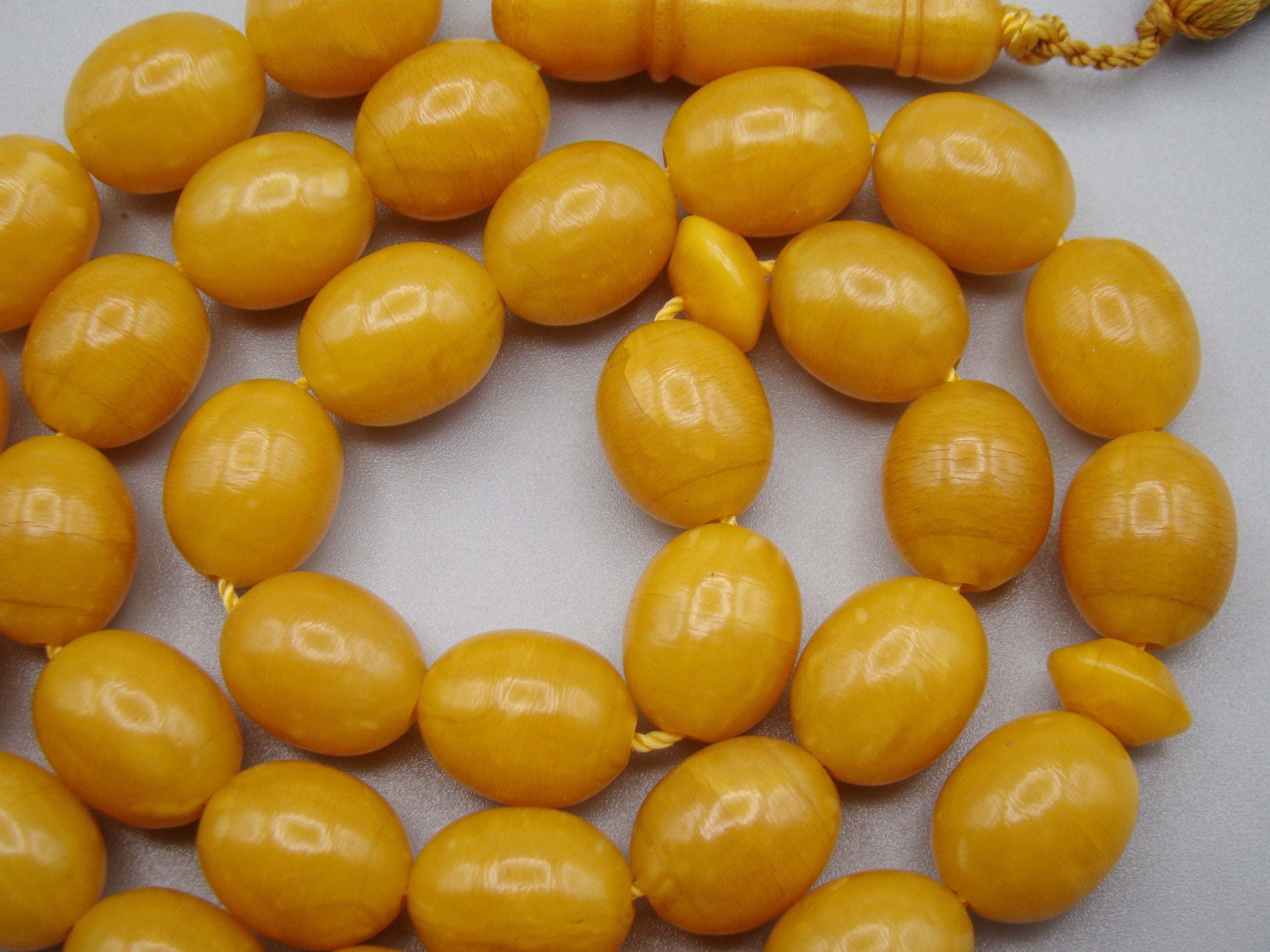 Antique Beautiful Bakelite Amber Rosary beads - Kingdom of Antique Arts