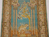 Antique Turkish Hereke Silk Wall Carpet – Tiger Guarding the Tower, 75×45 cm with Tassels | Kingdom of Antique Arts