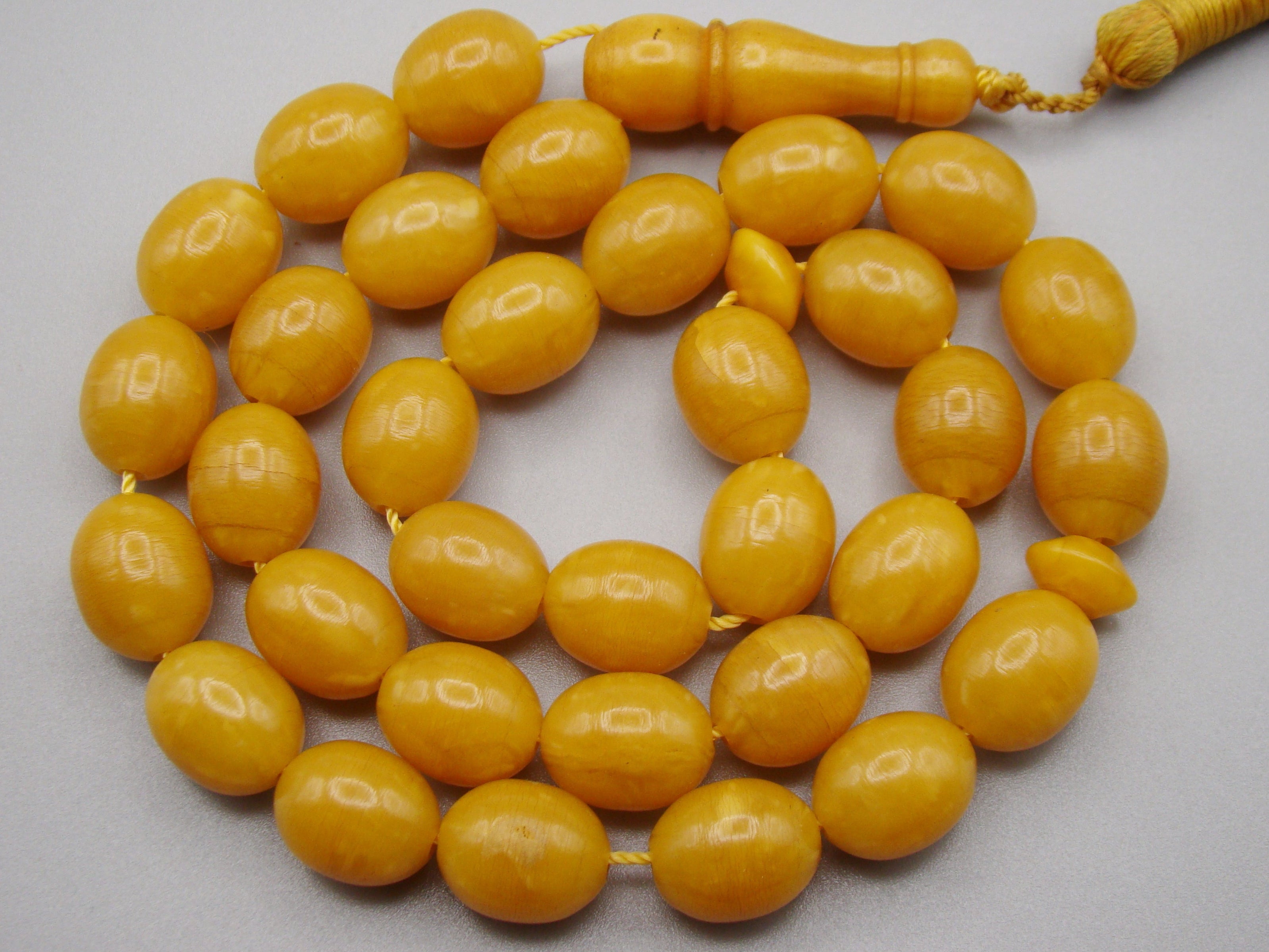 Antique Beautiful Bakelite Amber Rosary beads - Kingdom of Antique Arts