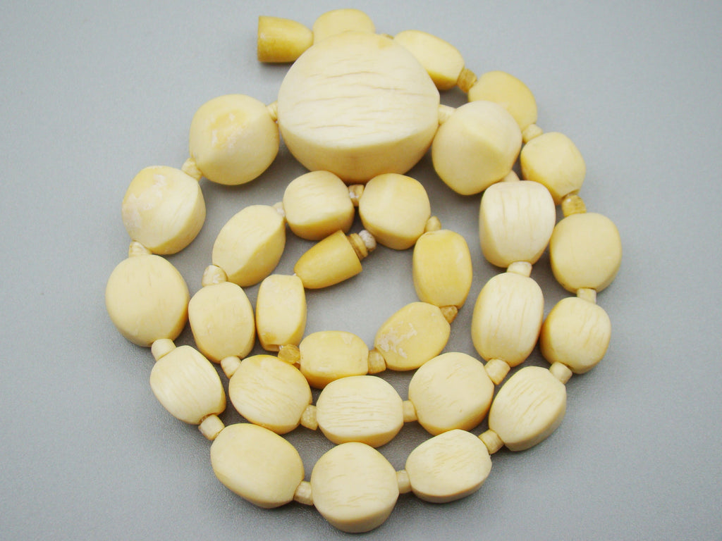 Antique Natural Elephant Ivory Necklace - Kingdom of Antique Arts