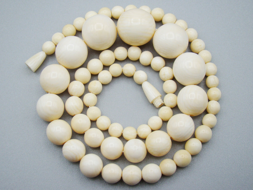 Antique Natural Elephant Ivory Necklace - Kingdom of Antique Arts