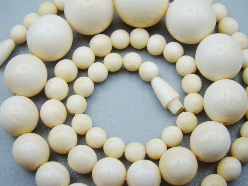 Antique Natural Elephant Ivory Necklace - Kingdom of Antique Arts