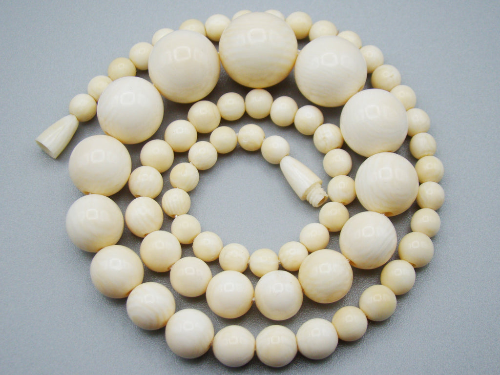 Antique Natural Elephant Ivory Necklace - Kingdom of Antique Arts