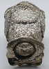 Underside and lower body of the silver basket showing the shaped pierced foot and scrolling decoration.